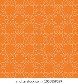 Orange geometric ornament. Seamless pattern for web, textile and wallpapers