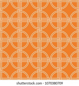Orange geometric ornament. Seamless pattern for web, textile and wallpapers