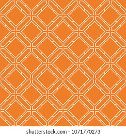Orange geometric ornament. Seamless pattern for web, textile and wallpapers