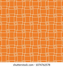 Orange geometric ornament. Seamless pattern for web, textile and wallpapers