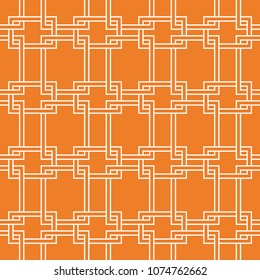 Orange geometric ornament. Seamless pattern for web, textile and wallpapers