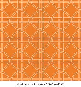 Orange geometric ornament. Seamless pattern for web, textile and wallpapers