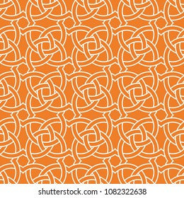 Orange geometric ornament. Seamless pattern for web, textile and wallpapers
