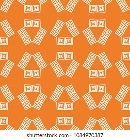 Orange geometric ornament. Seamless pattern for web, textile and wallpapers