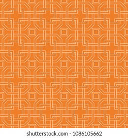 Orange geometric ornament. Seamless pattern for web, textile and wallpapers