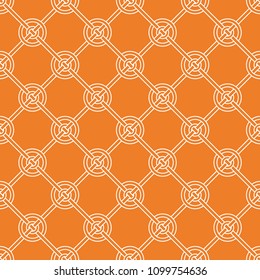 Orange geometric ornament. Seamless pattern for web, textile and wallpapers