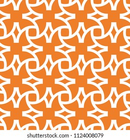 Orange geometric ornament. Seamless pattern for web, textile and wallpapers