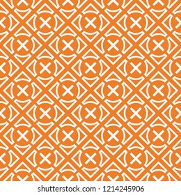 Orange geometric ornament. Seamless pattern for web, textile and wallpapers