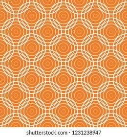 Orange geometric ornament. Seamless pattern for web, textile and wallpapers