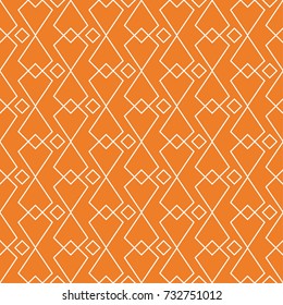Orange geometric ornament. Seamless pattern