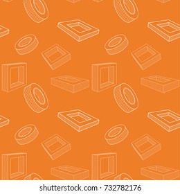 Orange geometric ornament. Seamless pattern for web, textile and wallpapers