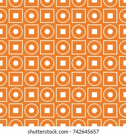 Orange geometric ornament. Seamless pattern for web, textile and wallpapers