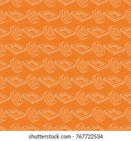 Orange geometric ornament. Seamless pattern for web, textile and wallpapers
