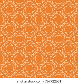 Orange geometric ornament. Seamless pattern for web, textile and wallpapers