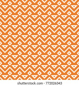 Orange geometric ornament. Seamless pattern for web, textile and wallpapers