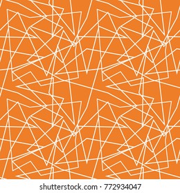 Orange geometric ornament. Seamless pattern for web, textile and wallpapers