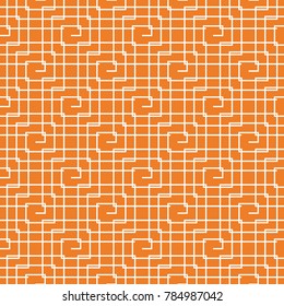 Orange geometric ornament. Seamless pattern for web, textile and wallpapers