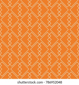 Orange geometric ornament. Seamless pattern