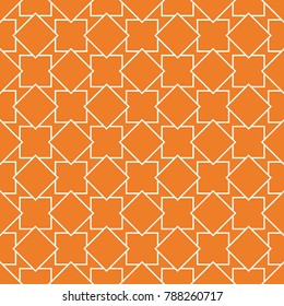 Orange geometric ornament. Seamless pattern
