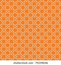 Orange geometric ornament. Seamless pattern
