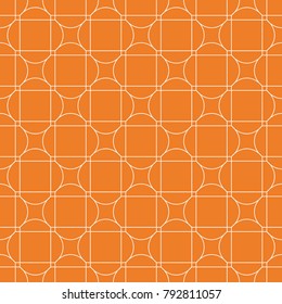 Orange geometric ornament. Seamless pattern for web, textile and wallpapers