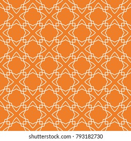 Orange geometric ornament. Seamless pattern for web, textile and wallpapers