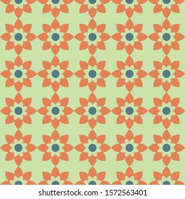 orange geometric pattern tile in a grid format, ideal for clothing and related surfaces.