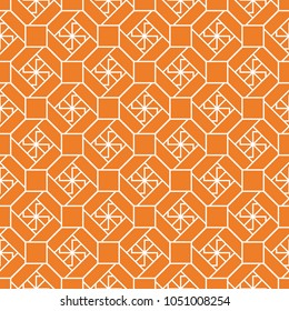 Orange geometric print. Seamless pattern for web, textile and wallpapers