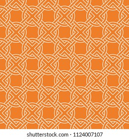 Orange geometric print. Seamless pattern for web, textile and wallpapers