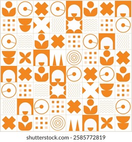 Orange Geometric Seamless Pattern design vector