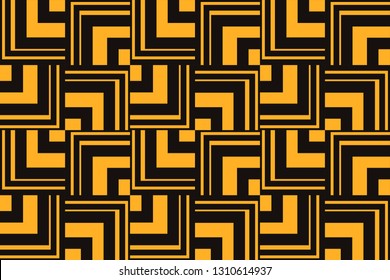 Orange geometric seamless pattern in modern stylish. Abstract background. Vector seamless pattern