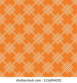 Orange geometric seamless pattern for web, textile and wallpapers