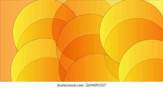 Formas geométricas anaranjadas, Gradientes, círculos superpuestos y sombras. Fondo anaranjado.

