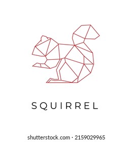 Orange geometric squirrel illustration logo