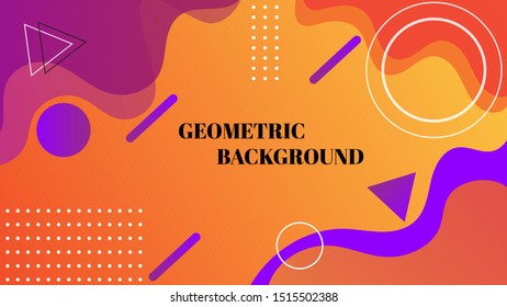 Orange geometric vector background. Abstract illustration wallpaper texture for template website, banner social media business advertising. minimal liquid style.