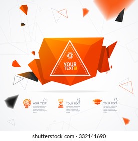 Orange Geometry Abstract Background With Space For Text. Vector illustration