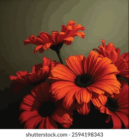 Orange Gerbera Daisies Vibrant Floral Still Life