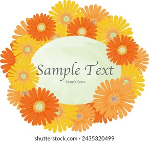 orange gerbera flower background frame