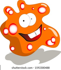 Orange germ with bubbles. Vector illustration. isolated