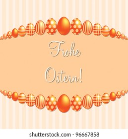 Orange German 'Happy Easter!' card in vector format.