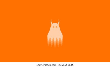 orange ghost background vector illustration suitable for halloween and wallpaper