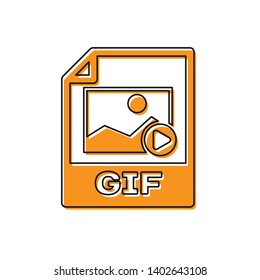 Orange GIF file document icon. Download gif button icon isolated on white background. GIF file symbol. Vector Illustration