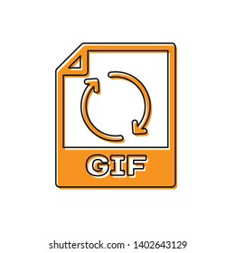 Orange GIF file document icon. Download gif button icon isolated on white background. GIF file symbol. Vector Illustration