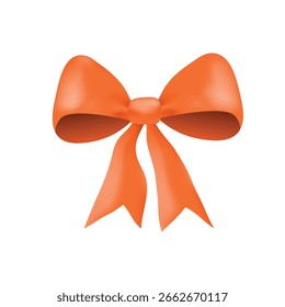 Arco de regalo naranja, cintas planas aisladas sobre fondo blanco. Ilustración vectorial de Anuncio de cinta. Encaje de Festiva.