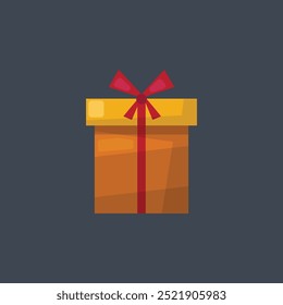 orange gift box in flat vector design.