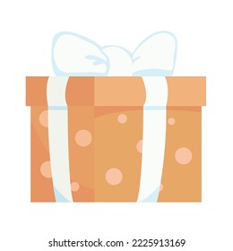 caja de regalo naranja sobre blanco