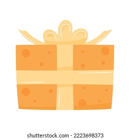 orange gift box present icon