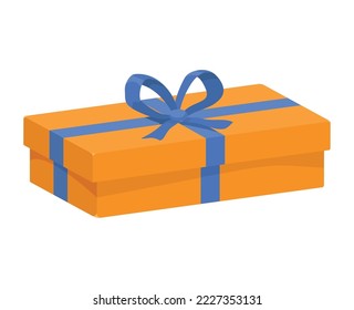 orange gift box present icon