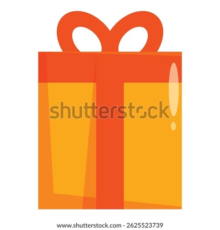 Orange gift box tied with red ribbon, evoking feelings of joy and anticipation