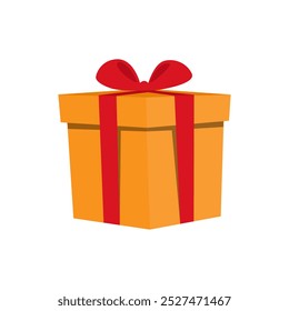 orange gift box vector illustration. images produced without the use of any form of AI software